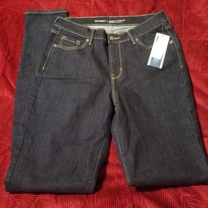 Womens OLD NAVY Dark Wash Curvy Mid-Rise